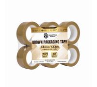 Krafting House Brown Packaging Tape 48mm x 132m, Pack of 6, BOPP Parcel Tape for Box Sealing, Shipping, Packing, Moving and Storage