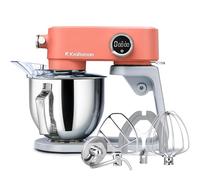 Kraftsman Full Metal Stand Mixer, 5L Kitchen Food Mixer for Baking with Stainless Steel Dough Hook, Whisk, Beater, Flexible Beater, Universal Attachment Hub, 8 Speeds & Timer Function (Orange)