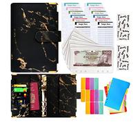 Kraftstack Budget Binder Money Saving Wallet - 28Pcs A6 Ring Binder, Money Organiser for Saving Money, Budget Planner with Cash Envelopes - Perfect for Budgeting and Planning Monthly Expenses (Black)