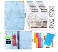 Kraftstack Budget Binder Money Saving Wallet - 28Pcs A6 Ring Binder, Money Organiser for Saving Money, Budget Planner with Cash Envelopes - Perfect for Budgeting and Planning Monthly Expenses (Blue)