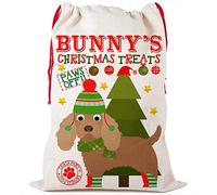 KRAFTYGIFTS Dog Christmas Sack Cocker Spaniel Pet Personalised Treat Bag CDS31 (Small)
