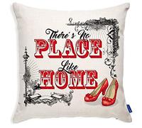 KRAFTYGIFTS Dorothy Ruby Shoes 'There's no place like home' Quote Wizard of OZ Vintage Cushion Custom Scatter Pillow Cover Gift KAC15