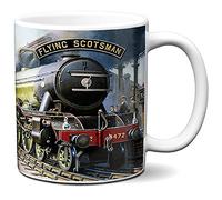 KRAFTYGIFTS Flying Scotsman Mug Steam Train Cup 11oz Ceramic White Personalised Gift KSU05