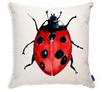 KRAFTYGIFTS Insect Cushion Cover Bug Accent Pillow Sofa Throw Pillow Cushion Summer Outdoor 40 x 40 (Ladybird IC01)