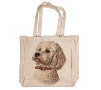 KRAFTYGIFTS Maltese Dog Tote Bag Large Dog Canvas Shoulder Carry Bag Ladies Grocery Bags Cotton Reusable Eco-Friendly Shopping Bag for women KDT26