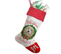 KRAFTYGIFTS Personalised Apricot Doodle Dog Christmas Stocking Xmas Cockapoo Cockerpoo Toy Bag Pet Treat Sock Puppy Present DWST23