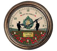 KRAFTYGIFTS Personalised Argyll and Sutherland Highlanders Wall Clock Military Classic Remembrance Round Hanging Glass Front British Army Clock Veteran Gift VPC02
