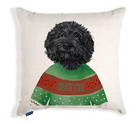 KRAFTYGIFTS Personalised Black Cockapoo Christmas Cushion Cover Dog Xmas Jumper Decor New Festive Cockerpoo Puppy Gift DJ24