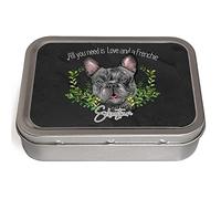 KRAFTYGIFTS Personalised Blue Frenchie Tobacco Tin Dog 2oz Baccy Storage Pill Box Cigarette Rolling Stash Can Pet Puppy Birthday Gift French Bulldog NDD55