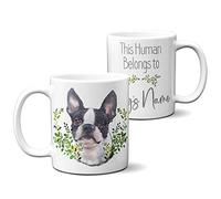 KRAFTYGIFTS Personalised Boston Terrier Mug Custom Dog Cup Pet Puppy Tea Coffee Pup Owner Gift NDM09