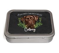 KRAFTYGIFTS Personalised Brown Labrador Tobacco Tin Dog 2oz Baccy Storage Pill Box Cigarette Rolling Stash Can Pet Puppy Birthday Gift NDD12