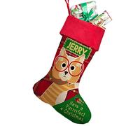 KRAFTYGIFTS Personalised Cat Stocking Christmas Kitten Hanging Xmas Santa Boot Present Pet Treat Bag Ginger Tabby Cats SC05