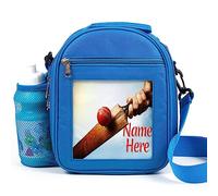 KRAFTYGIFTS Personalised Cricket Lunch Bag Thermal Insulated Boys Cooler Bag with Side Mesh Pocket School Travel Lunchie Cricketer Birthday Gift KSU10