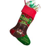 KRAFTYGIFTS Personalised DOG Christmas Stocking Cocker Spaniel Xmas Toy Bag Pet Treat Sock Chocolate SD18