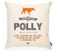 KRAFTYGIFTS Personalised Dog Reserved Cushion - Pointer - Pet Name Cover - Puppy Pillow - Gift RD44