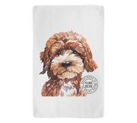 KRAFTYGIFTS Personalised Dog Tea Towel Cockerpoo Kitchen Cloth Large Cotton Hand Towel Housewarming Birthday Gift New Puppy Cockapoo KDC14
