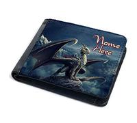 KRAFTYGIFTS Personalised Dragon Wallet Mens Bi-Fold Coin Card Holder Boys Fantasy Birthday Gift KS08