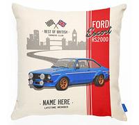 KRAFTYGIFTS Personalised Escort RS 2000 MK2 Classic Car Cushion Cover - Add Name Gift CC14