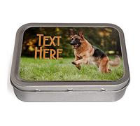 KRAFTYGIFTS Personalised German Shepherd 2oz Tobacco Tin | Baccy Storage | Pill Box | Cigarette Rolling Stash Can KS167