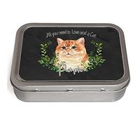 KRAFTYGIFTS Personalised Ginger Tabby Cat Tobacco Tin 2oz Kitten Baccy Storage Pill Box Cigarette Rolling Stash Can Pet Cats Birthday Gift NDD65