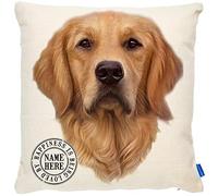 KRAFTYGIFTS Personalised GOLDEN RETRIEVER Dog Cushion Portrait Artwork Pet Lover Sofa Pillow Cover KDC22