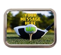 KRAFTYGIFTS Personalised Golf Ball Sh115 2oz Tobacco Tin | Baccy Storage | Pill Box | Cigarette Rolling Stash Can