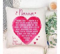 KRAFTYGIFTS Personalised Grandma Gift Cushion Cover Isolation Nan Nanny Heart Hug From Kids (Nanna GHC5)
