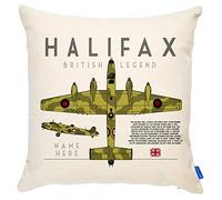 KRAFTYGIFTS Personalised HALIFAX Bomber Cushion Cover RAF Fighter Plane BP05