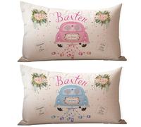 KRAFTYGIFTS Personalised 'Just Married' Cushion Covers Two Wedding Throw Pillows Mr & Mrs Couple Anniversary Valentines Gift LKC07
