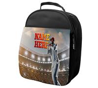 KRAFTYGIFTS Personalised Kids Lunch Bag Cricket Insulated Boys Cooler Bag with Mesh Pocket Childrens Nursery School Travel Lunchie (Bowler KSU12)