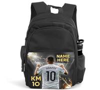 KRAFTYGIFTS Personalised Kylian Mbappe Football Backpack Legend Player Madrid Boys School Bag Childrens Nursery Kids Rucksack Gift LU16