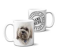 KRAFTYGIFTS Personalised Lhasa Apso Dog Mug Puppy Portrait Watercolour Cup Birthday Gift KDM25