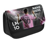 KRAFTYGIFTS Personalised Lionel Messi Pencil Case Miami Football Legend School Pen Bag Boys Footballer Stationary Gift LUP17
