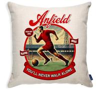 KRAFTYGIFTS Personalised Liverpool Football Cushion Cover Nostalgia Vintage Pillow Retro Man Cave Shed Birthday Gift For Him NF49