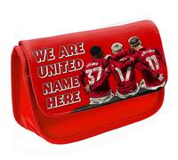 KRAFTYGIFTS Personalised Mainoo Garnacho Hojlund Pencil Case Man Utd Players Football Legend Manchester School Pen Bag Footballer Boys Stationary Gift NLP82