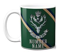 KRAFTYGIFTS Personalised Military Mug Queens Own Highlanders Cup British Army Badge Veteran Poppy Gift TRM52