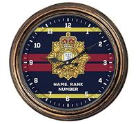 KRAFTYGIFTS Personalised Military Wall Clock Royal Logistics Corps Classic Round Hanging Glass Front British Army Clock Veteran Gift AC49