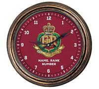 KRAFTYGIFTS Personalised Military Wall Clock Royal Military Police Classic Round Hanging Glass Front British Army Clock Veteran Gift AC05