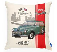 KRAFTYGIFTS Personalised Morris Traveller Classic Car Cushion Cover - Add Name|Gift CC31