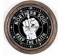 KRAFTYGIFTS Personalised Northern Soul Kitchen Clock Round Hanging Glass Wall Clock Family Name Home Keep The Faith Gift KRC77 (Bronze KRC77)
