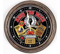 KRAFTYGIFTS Personalised Northern Soul Kitchen Clock Round Hanging Glass Wall Clock Family Name Home Keep The Faith Stickers Gift KRC80 (Bronze KRC80)