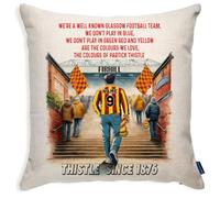KRAFTYGIFTS Personalised Partick Thistle Football Fan Cushion Cover Stadium Match Day Pillow Dad Birthday Gift For Him Grandad Retirement Present SFC55