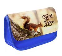 KRAFTYGIFTS Personalised Pencil Case Squirrel Stationary Bag Adults Custom Pens Organiser Glasses Case Medication Carry Cute Squirrels KS47 (Blue)