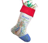KRAFTYGIFTS Personalised RABBIT Stocking First Christmas 1st Baby Xmas 2024 Blue Present Bag Gift SS14