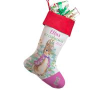 KRAFTYGIFTS Personalised RABBIT Stocking First Christmas 1st Baby Xmas 2024 Pink Present Bag Gift SS12