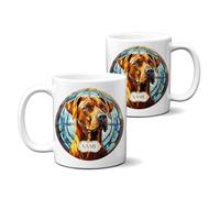 KRAFTYGIFTS Personalised Rhodesian Ridgeback Mug Custom Dog Cup Pet Puppy Portrait Tea Coffee Pup Owner Cute Birthday Gift GDM76