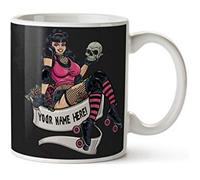 KRAFTYGIFTS Personalised Roller Derby Mug Skater Girl Coffee Cup Custom Tea Mug Birthday Gift for Her ST242