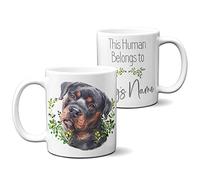 KRAFTYGIFTS Personalised Rottweiler Mug Custom Dog Cup Pet Puppy Tea Coffee Pup Owner Gift Rottie NDM43