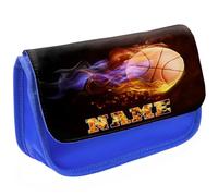 KRAFTYGIFTS Personalised School Pencil Case Boys Basketball Stationary Bag Chidrens Custom Kids Pens Organiser Basket Ball KS121A