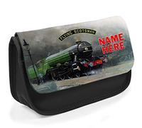 KRAFTYGIFTS Personalised School Pencil Case Flying Scotsman Stationary Bag Girls Boys FST01 (Black)